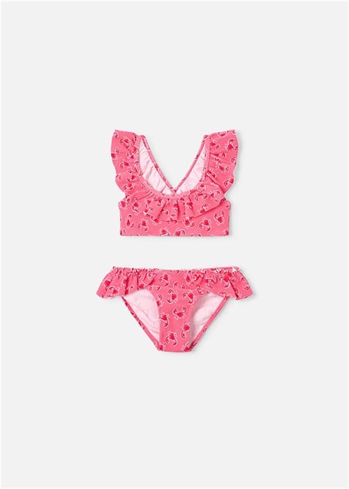 Mayoral Kız Çocuk Baskılı Fırfırlı Bikini Takımı Pembe 3734
