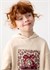 Mayoral Kız Çocuk Baskılı Kapüşonlu Sweatshirt Elbise Krem 4916