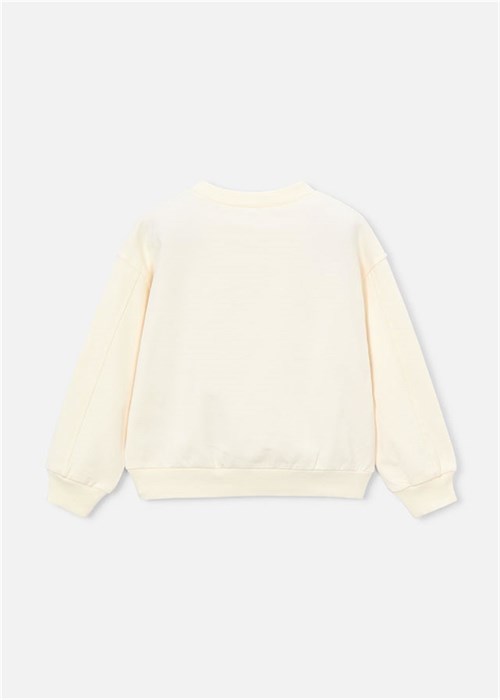 Mayoral Kız Çocuk Baskılı Sweatshirt Krem 3448