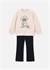 Mayoral Kız Çocuk Baskılı Sweatshirt Tayt Takım Siyah 4733