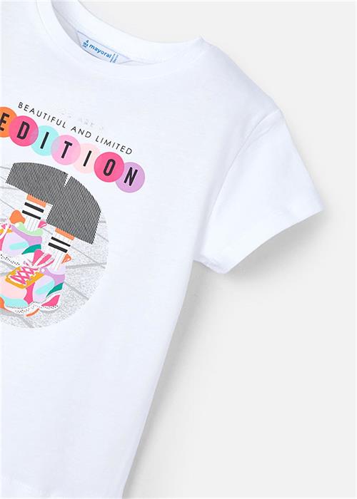 Mayoral Kız Çocuk Baskılı Tişört Beyaz 3014