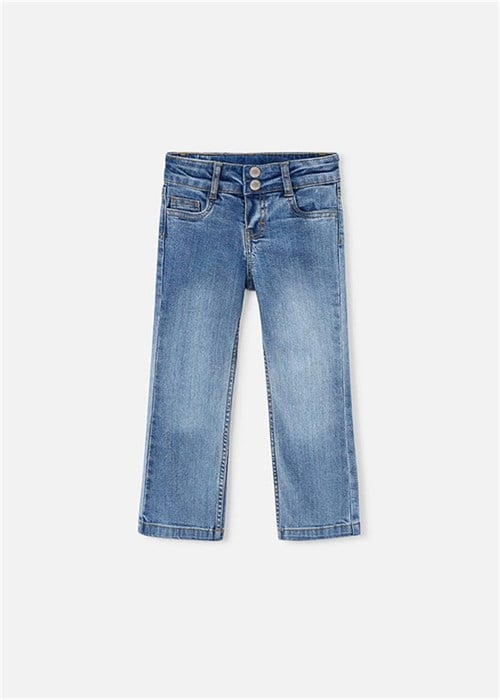 Mayoral Kız Çocuk Bol Paça Denim Pantolon Açık Mavi 3586