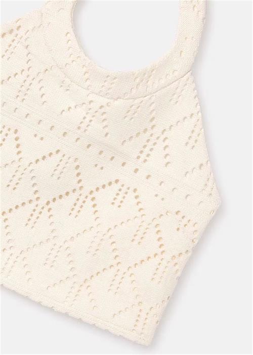 Mayoral Kız Çocuk Boyundan Bağlamalı Kolsuz Bluz Krem 6025