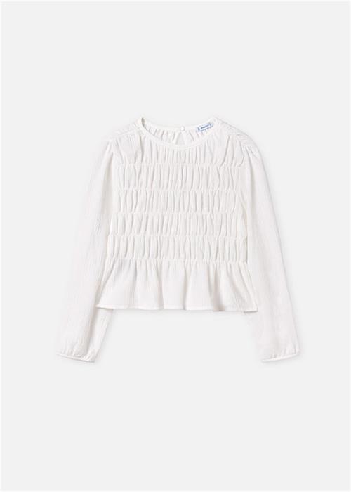 Mayoral Kız Çocuk Büzgülü Bluz Krem 7192