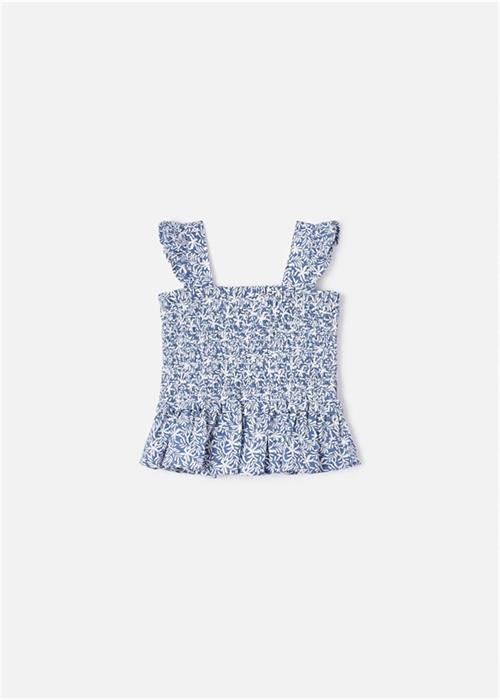 Mayoral Kız Çocuk Büzgülü Bluz Mavi 3141