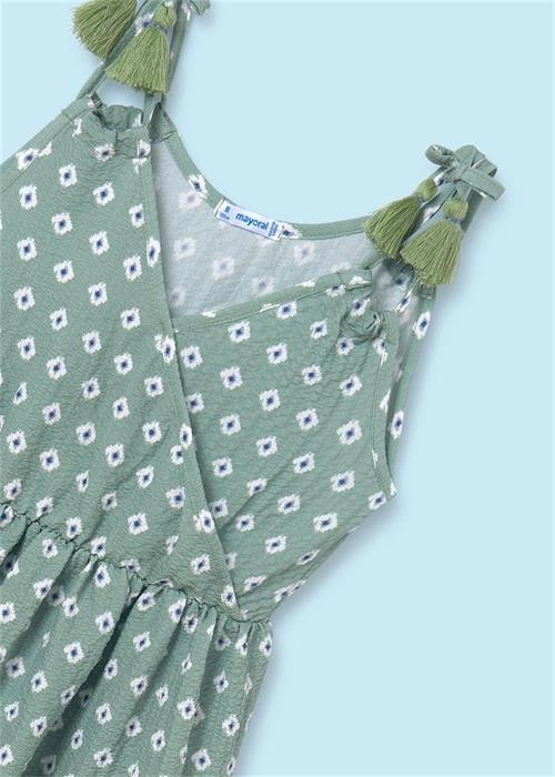 Mayoral Kız Çocuk Çiçek Baskılı Elbise Yeşil 6951
