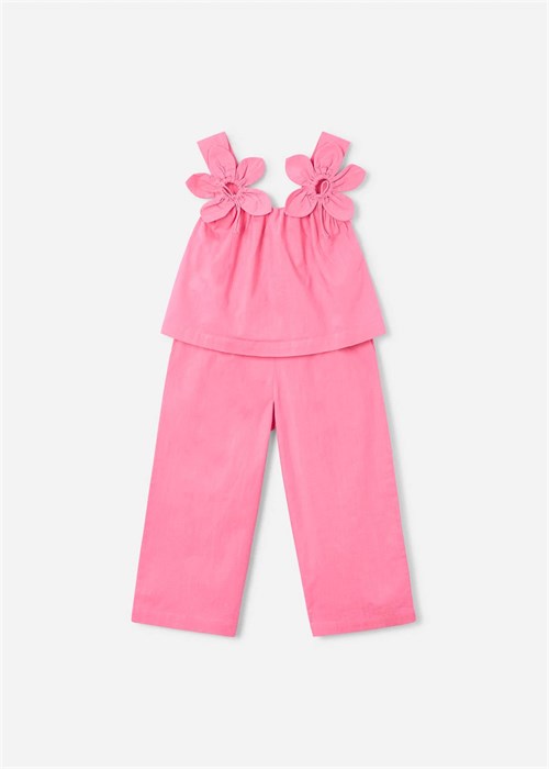 Mayoral Kız Çocuk Çiçek Desenli Bluz Pantolon Takım Pembe 3596