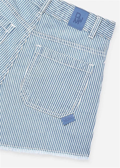 Mayoral Kız Çocuk Çizgili Denim Şort Mavi 6205