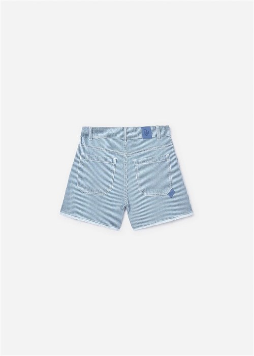 Mayoral Kız Çocuk Çizgili Denim Şort Mavi 6205