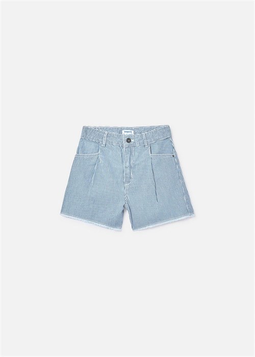 Mayoral Kız Çocuk Çizgili Denim Şort Mavi 6205