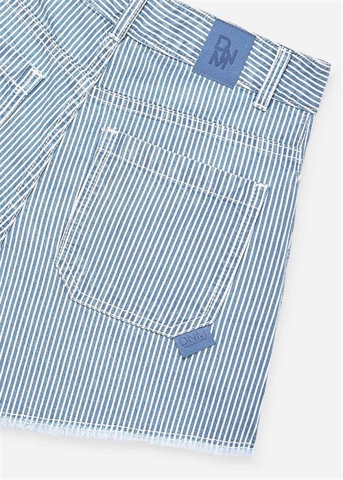 Mayoral Kız Çocuk Çizgili Denim Şort Mavi 6205