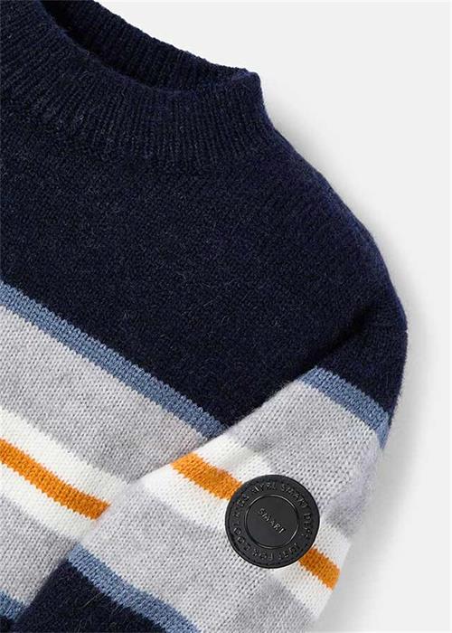 Mayoral Kız Çocuk Çizgili Kazak Lacivert 4334