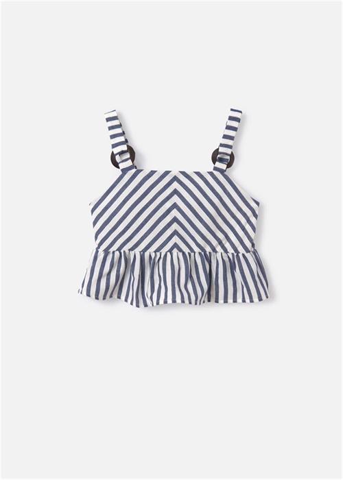 Mayoral Kız Çocuk Çizgili Kolsuz Bluz Mavi 6107