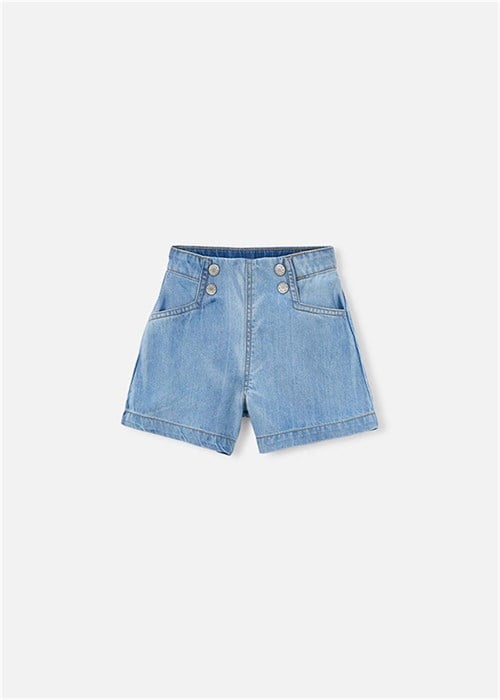 Mayoral Kız Çocuk Denim Bermuda Şort  Mavi 3224