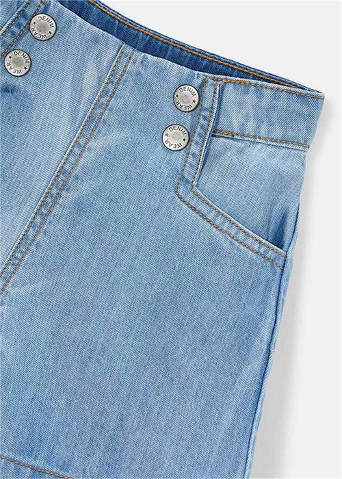 Mayoral Kız Çocuk Denim Bermuda Şort  Mavi 3224