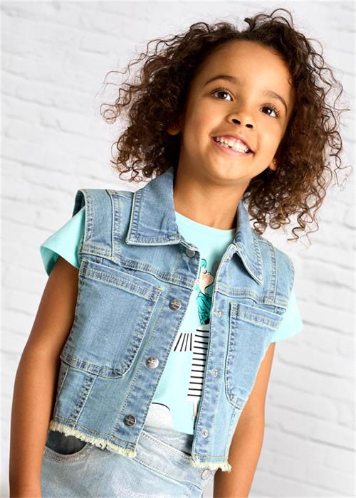 Mayoral Kız Çocuk Denim Yelek Açık Mavi 3364