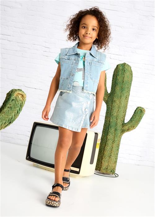 Mayoral Kız Çocuk Denim Yelek Açık Mavi 3364