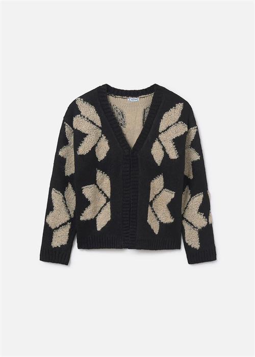 Mayoral Kız Çocuk Desenli Yün Ceket Siyah 7318