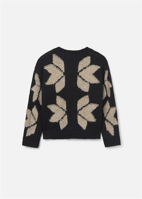 Mayoral Kız Çocuk Desenli Yün Ceket Siyah 7318