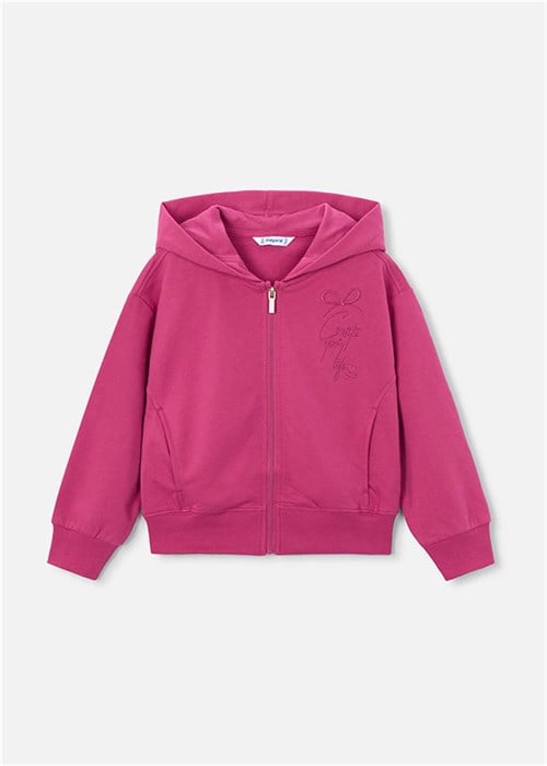 Mayoral Kız Çocuk Fermuarlı Kapüşonlu Sweatshirt Fuşya 3457
