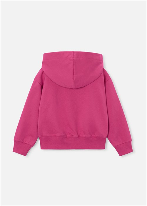Mayoral Kız Çocuk Fermuarlı Kapüşonlu Sweatshirt Fuşya 3457