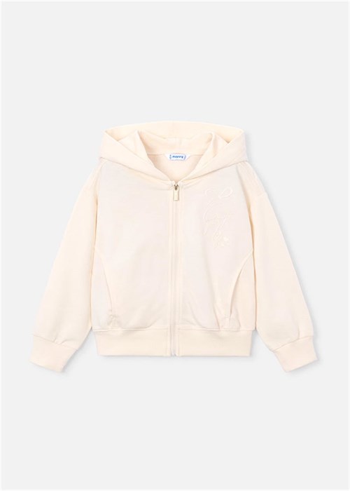 Mayoral Kız Çocuk Fermuarlı Kapüşonlu Sweatshirt Krem 3457