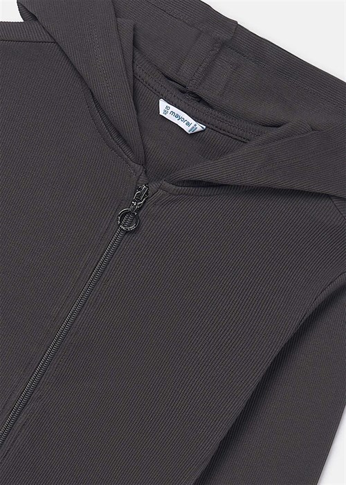 Mayoral Kız Çocuk Fermuarlı Kapüşonlu Sweatshirt Ceket Antrasit 6408