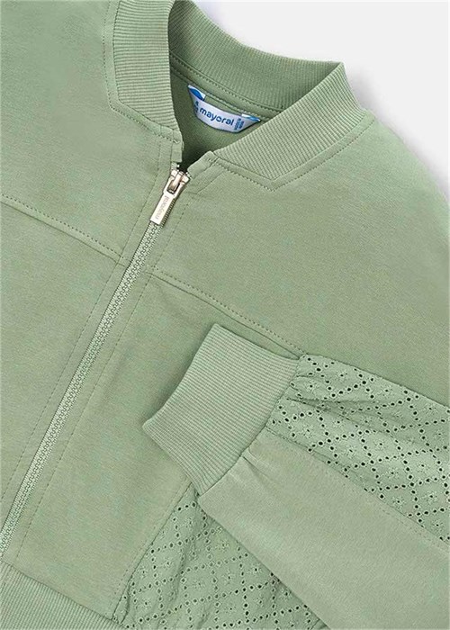 Mayoral Kız Çocuk Fermuarlı Sweatshirt Yeşil 3456