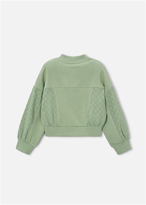 Mayoral Kız Çocuk Fermuarlı Sweatshirt Yeşil 3456