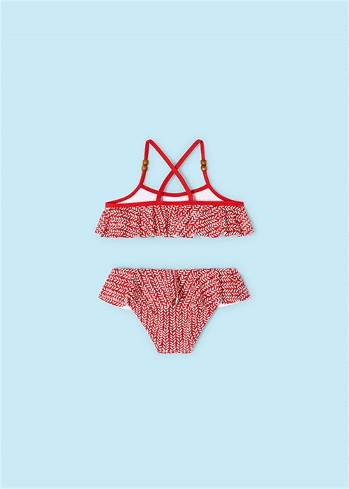 Mayoral Kız Çocuk Fırfırlı Bikini Takım Kırmızı 3712
