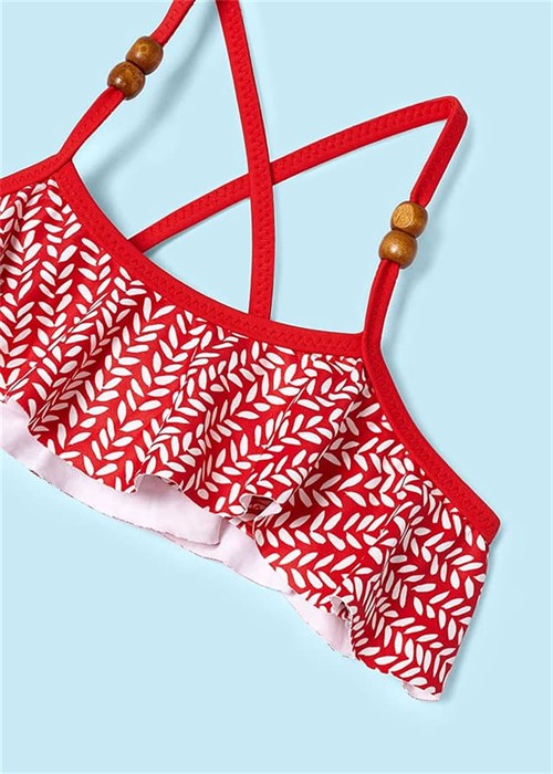 Mayoral Kız Çocuk Fırfırlı Bikini Takım Kırmızı 3712