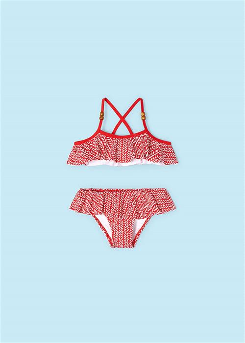 Mayoral Kız Çocuk Fırfırlı Bikini Takım Kırmızı 3712