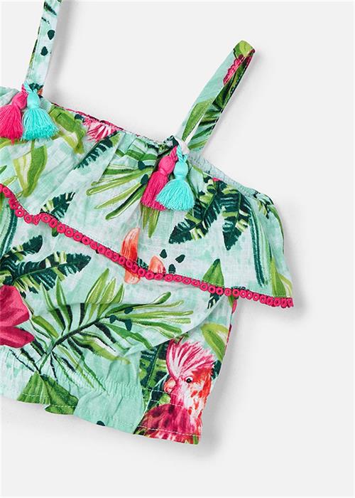 Mayoral Kız Çocuk Fırfırlı Bluz Turkuaz 3186