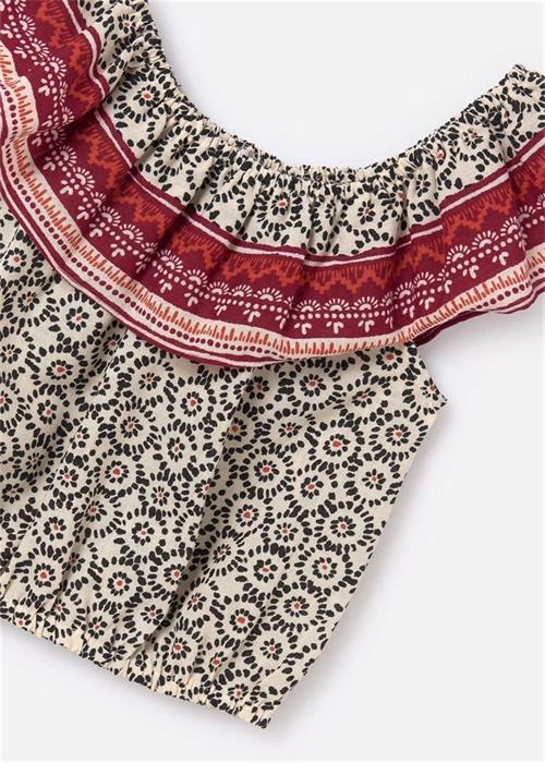 Mayoral Kız Çocuk Fırfırlı Desenli Üst Desenli 6024