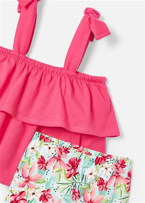 Mayoral Kız Çocuk Fırfırlı Tişört Tayt Takım Pembe 3710 