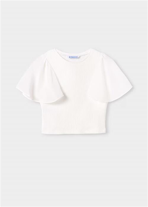 Mayoral Kız Çocuk Fitilli Tişört Krem 6004