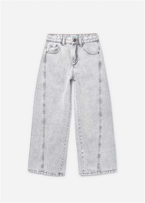Mayoral Kız Çocuk Geniş Paça Denim Pantolon Gri 6552