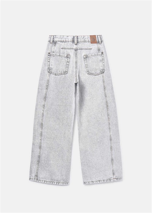 Mayoral Kız Çocuk Geniş Paça Denim Pantolon Gri 6552