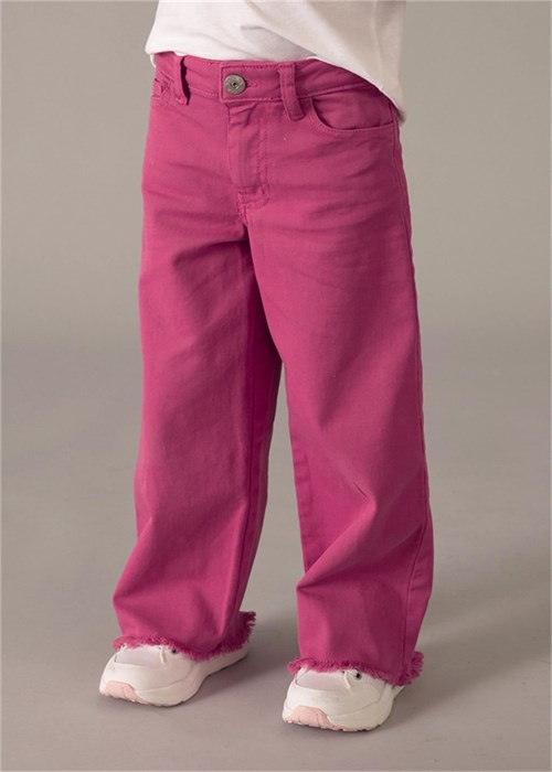 Mayoral Kız Çocuk Geniş Paçalı Gabardin Pantolon Pembe 3588