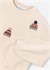 Mayoral Kız Çocuk İşlemeli Sweatshirt Bej 4405