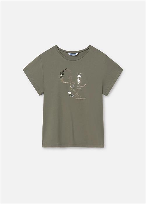 Mayoral Kız Çocuk İşlemeli Tişört Yeşil 854