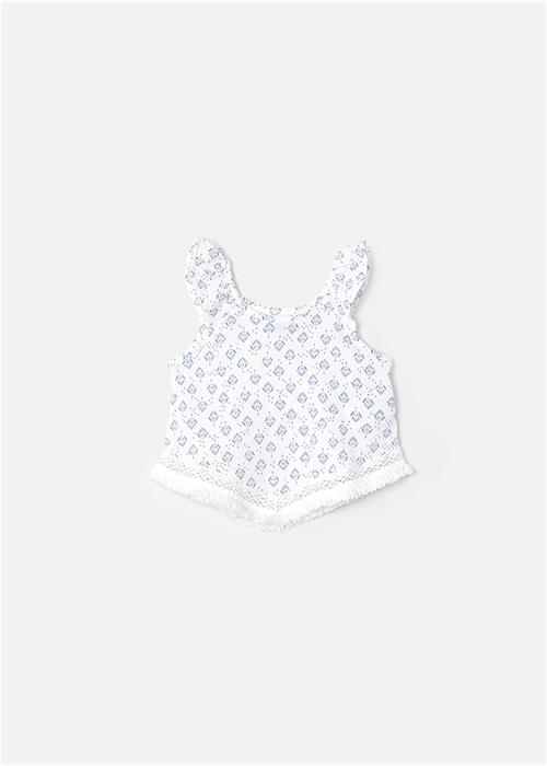 Mayoral Kız Çocuk Jakarlı Tişört Beyaz 3095