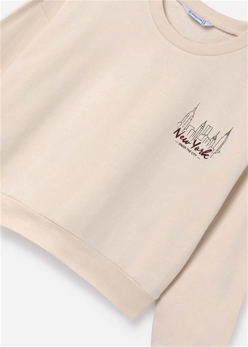 Mayoral Kız Çocuk Kabarık Kollu Sweatshirt Krem 7470