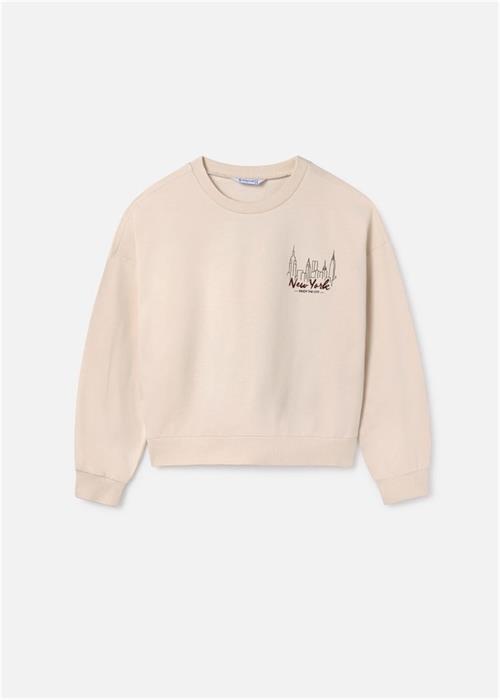 Mayoral Kız Çocuk Kabarık Kollu Sweatshirt Krem 7470
