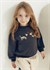 Mayoral Kız Çocuk Kabartmalı Sweatshirt Siyah 4407