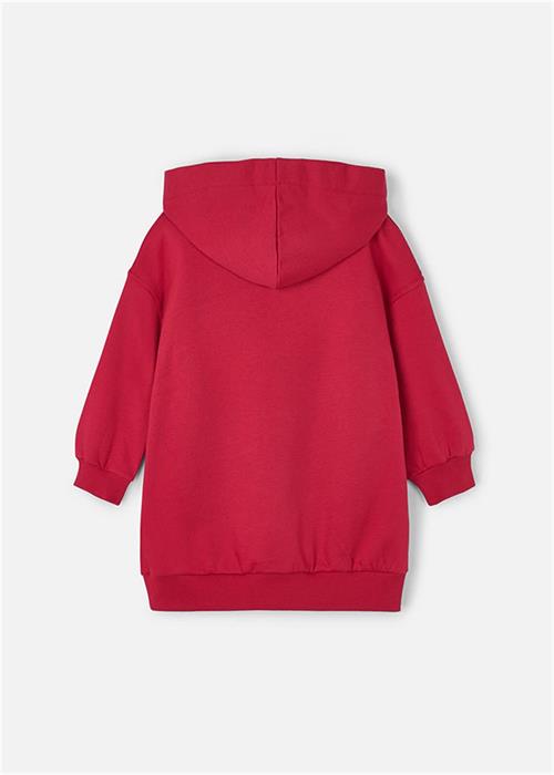 Mayoral Kız Çocuk Kapşonlu Peluş Polar Elbise Kırmızı 4928