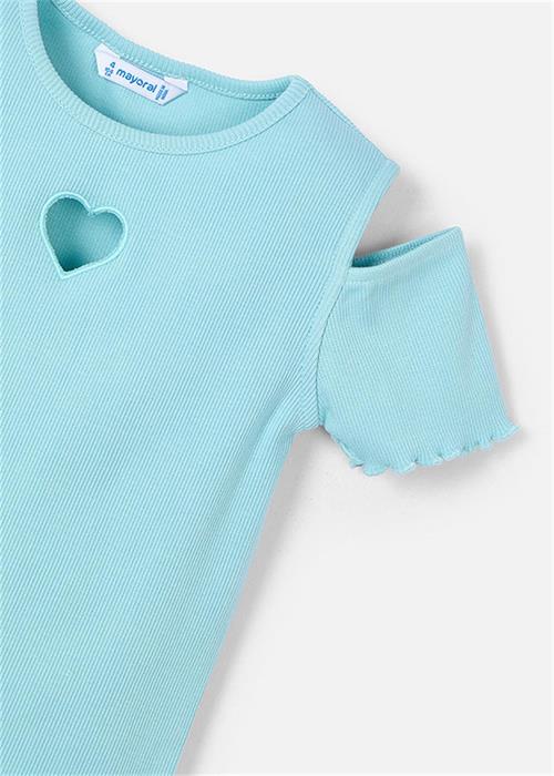 Mayoral Kız Çocuk Kol Detaylı Tişört Mint 3005