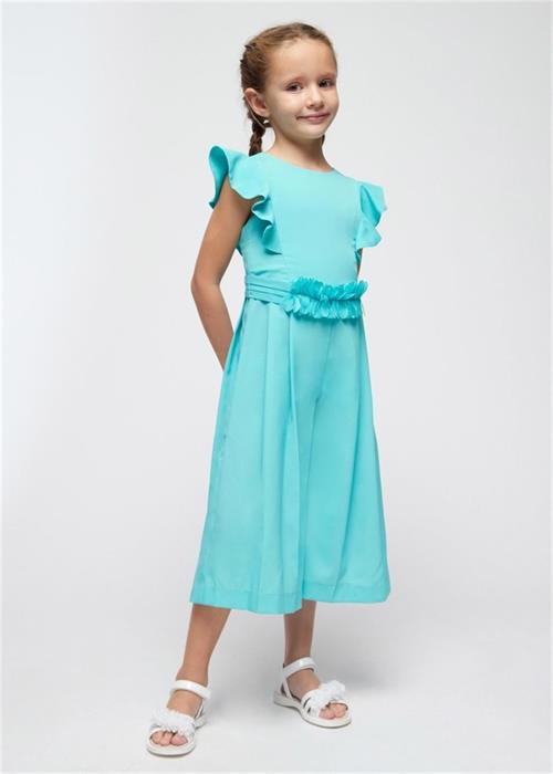 Mayoral Kız Çocuk Krep Kuşaklı Tulum Turkuaz 3857