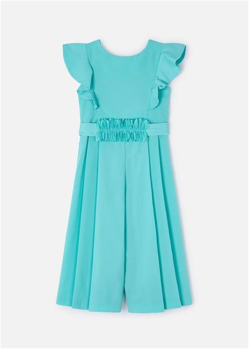 Mayoral Kız Çocuk Krep Kuşaklı Tulum Turkuaz 3857