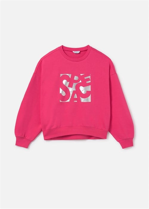 Mayoral Kız Çocuk Metalik Desenli Sweatshirt Pembe 6402